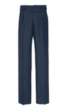 Lanvin Wool And Mohair-blend Straight-leg Pants In Navy
