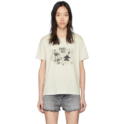 Saint Laurent Off-white Necklace T-shirt In 9562 Dirty