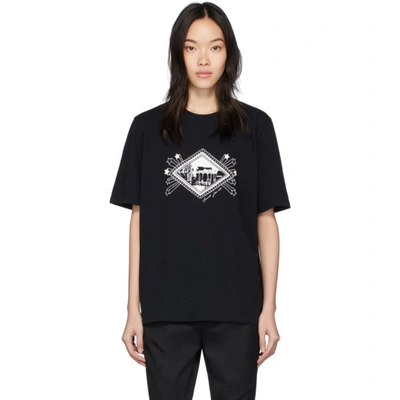 Saint Laurent Graphic Print T-shirt, Size Small In Black