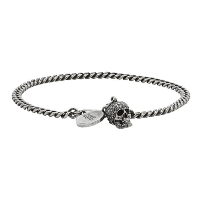 Alexander Mcqueen Skull Charm Bracelet In Silver