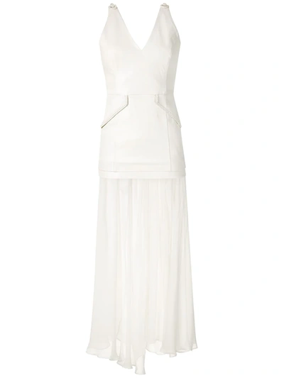Andrea Bogosian Pink Reveillon Leather Dress In White