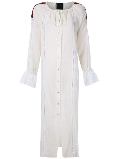 Andrea Bogosian Plumes Couture Midi Dress In White