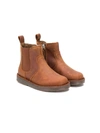 Pèpè Kids' Distressed Chelsea Boots In Brown
