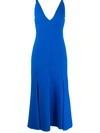 Victoria Beckham Camisole Flared Dress In Blue