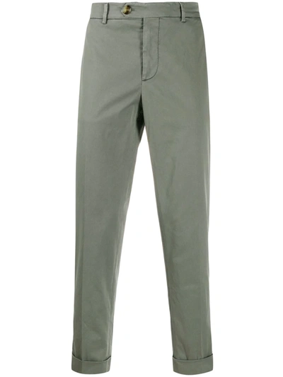 Brunello Cucinelli Slim Fit Tailored Cotton Pants In Grey