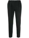 Brunello Cucinelli Tapered Cropped Trousers In Black