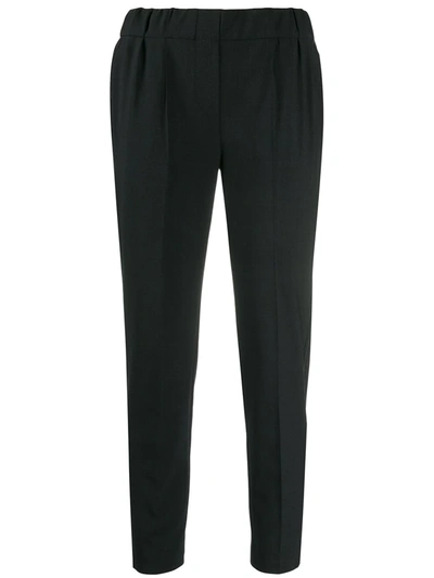 Brunello Cucinelli Tapered Cropped Trousers In Black