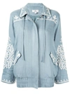 We Are Kindred Positano Embroidered Hooded Jacket In Blue