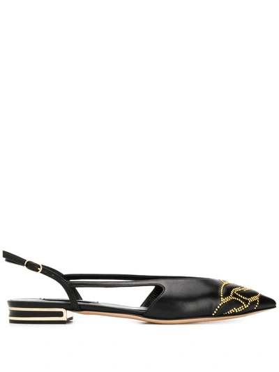 Casadei Pointed Toe Sandal In Black