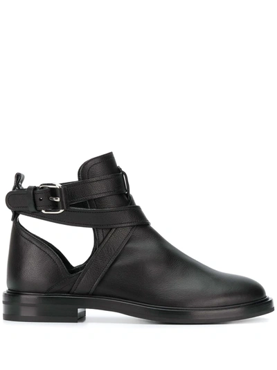 Casadei Crossover Straps Ankle Boots In Black