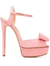 Casadei Bow Detail Platform Sandals In Pink
