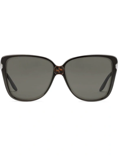 Gucci Butterfly Frame Sunglasses In Black