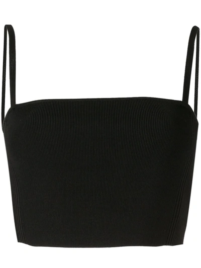 Sir Annika Square Neck Cropped Top In Black