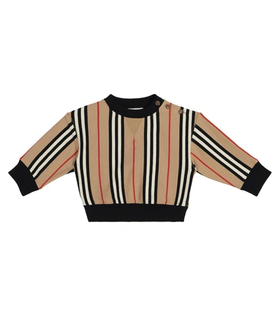 Burberry Baby Icon Stripe Cotton Jersey Sweatshirt In Beige | ModeSens
