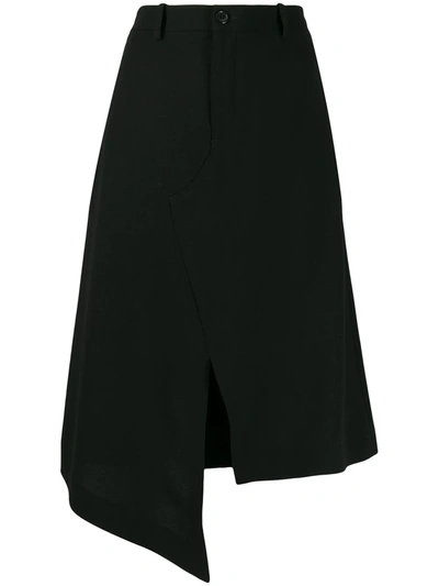 Maison Margiela Asymmetric Hemline Skirt In Black