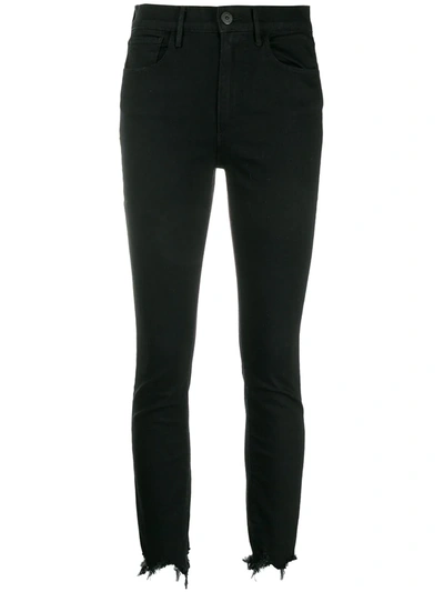 3x1 Frayed Hem Skinny Jeans In Black