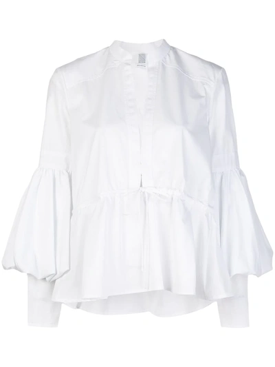 Rosie Assoulin Lantern Sleeve Blouse In White