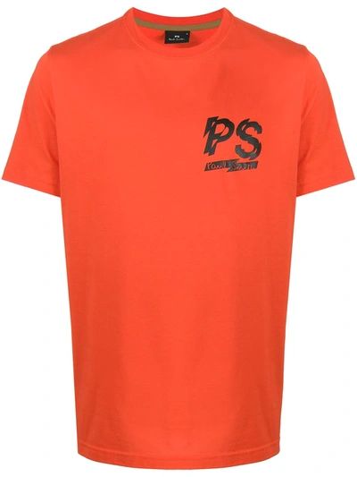 Ps By Paul Smith Logo-print T-shirt In Orange