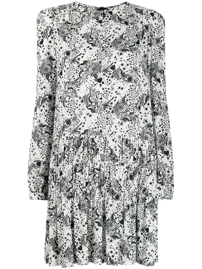 Pinko All-over Print Dress In White