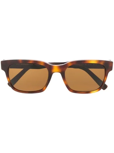 Ermenegildo Zegna Tortoiseshell Square Frame Sunglasses In Brown