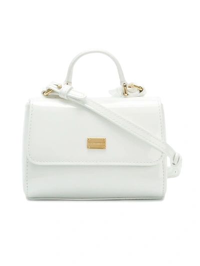 Dolce & Gabbana Kids' Patent Leather Top-handle Bag In White
