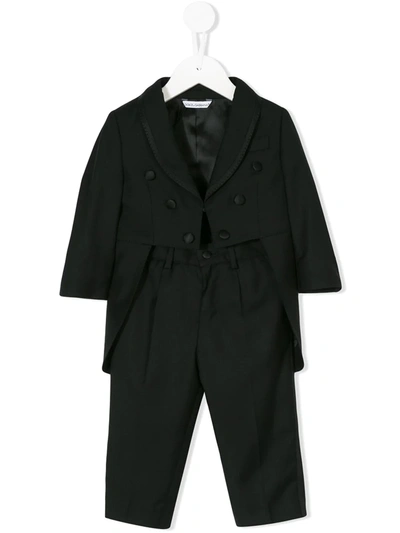 Dolce & Gabbana Babies' Tuxedo Romper In Black