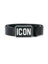 Dsquared2 Teen Logo-print Belt In Black