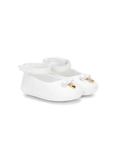 Dolce & Gabbana Babies' Bow And Heart Pre-walkers In White