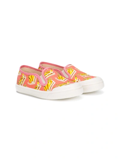 Pèpè Kids' Carrot Print Slip-on Sneakers In Pink