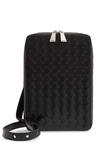 Bottega Veneta Intrecciato Maxi Woven Leather Belt Bag In Nero