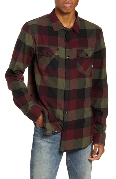 Vans Box Buffalo Check Button-up Flannel Shirt In Port Royale/grape Leaf