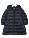 Moncler Babies' Hooded Padded Coat In Blue