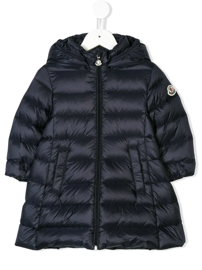 Moncler Babies' Hooded Padded Coat In Blue