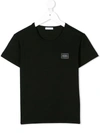 Dolce & Gabbana Kids' T-shirt Mit Logo-schild In Black
