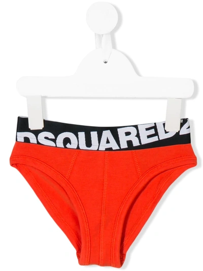 Dsquared2 Kids' Logo Briefs In Yellow