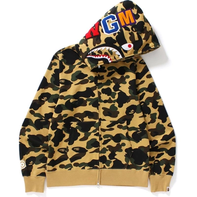 Pre-owned Bape  1st Camo Shark Full Zip Hoodie Yellow