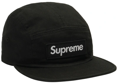 Pre-owned Supreme Washed Chino Twill Camp Cap (fw18) Black