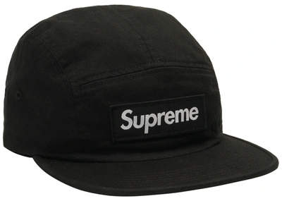 Pre-owned Supreme Washed Chino Twill Camp Cap (fw18) Black | ModeSens