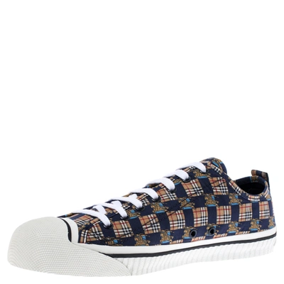 Pre-owned Burberry Multicolor Printed Fabric Kingly Low Top Sneakers Size 45.5