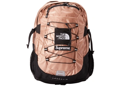 Pre-owned Supreme  The North Face Metallic Borealis Backpack Rose Gold