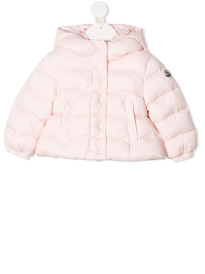 Moncler Babies' Odile Hooded Water Resistant Down Jacket In Pink