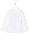 Dolce & Gabbana Babies' Logo Plaque Long Sleeve Top In White