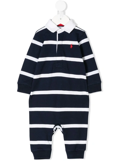 Ralph Lauren Boys' Rugby Stripe Coverall - Baby In Blue