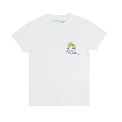 Pre-owned Off-white  Homer And Bart T-shirt White