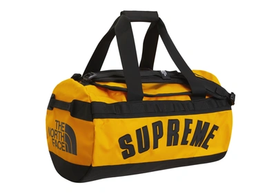 Pre-owned Supreme  The North Face Arc Logo Small Base Camp Duffle Bag Yellow