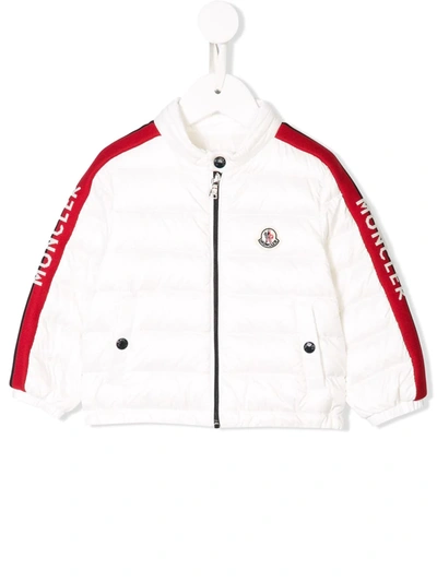 Moncler Babies' Logo Sleeve Padded Coat In White