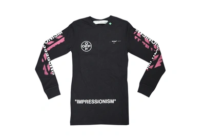 Pre-owned Off-white 'impressionism' Diag Stencil Long Sleeve T-shirt Black