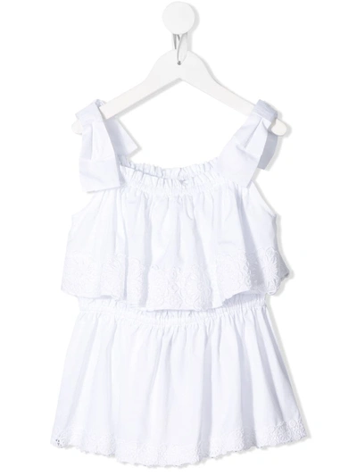 Dolce & Gabbana Kids' Sleeveless Ruffle Top In White