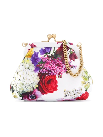 Dolce & Gabbana Kids' Floral Shoulder Bag In White
