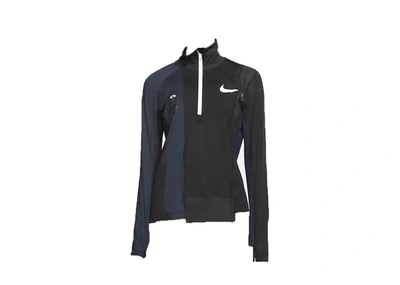 Pre-owned Nike X Sacai Women's Half Zip Running Jacket Black/dark Obsidian